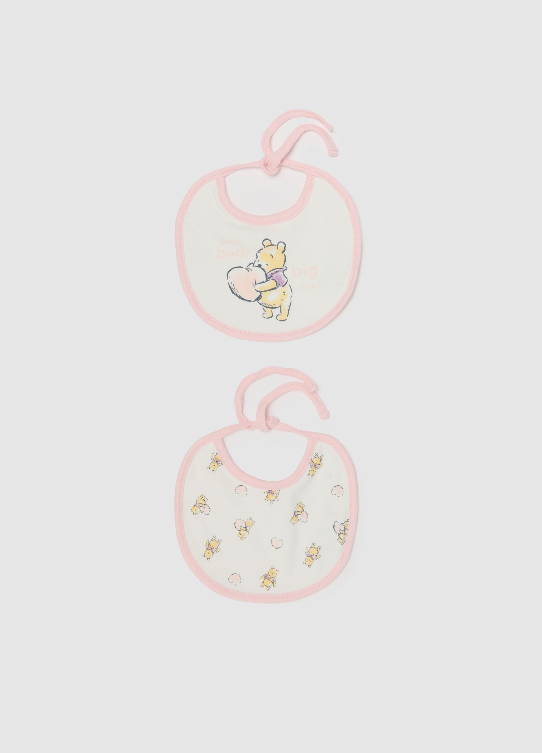 Baby girl's white pure cotton bib set