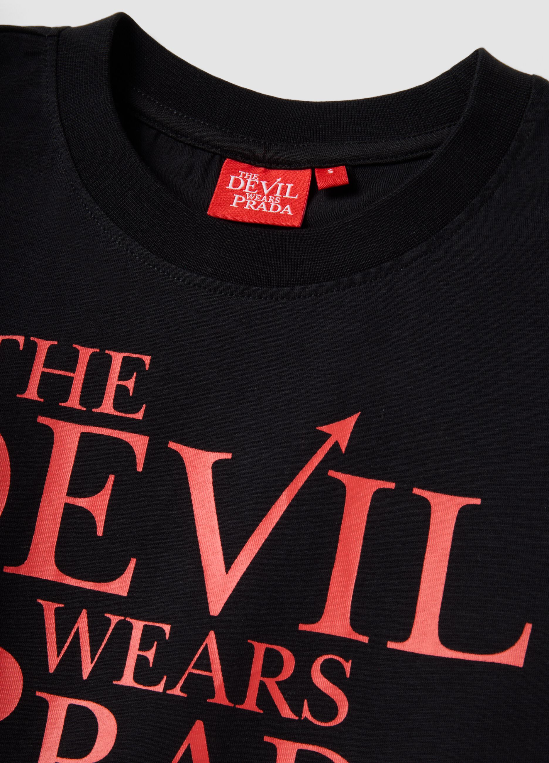 Black pure cotton regular fit T-shirt with print