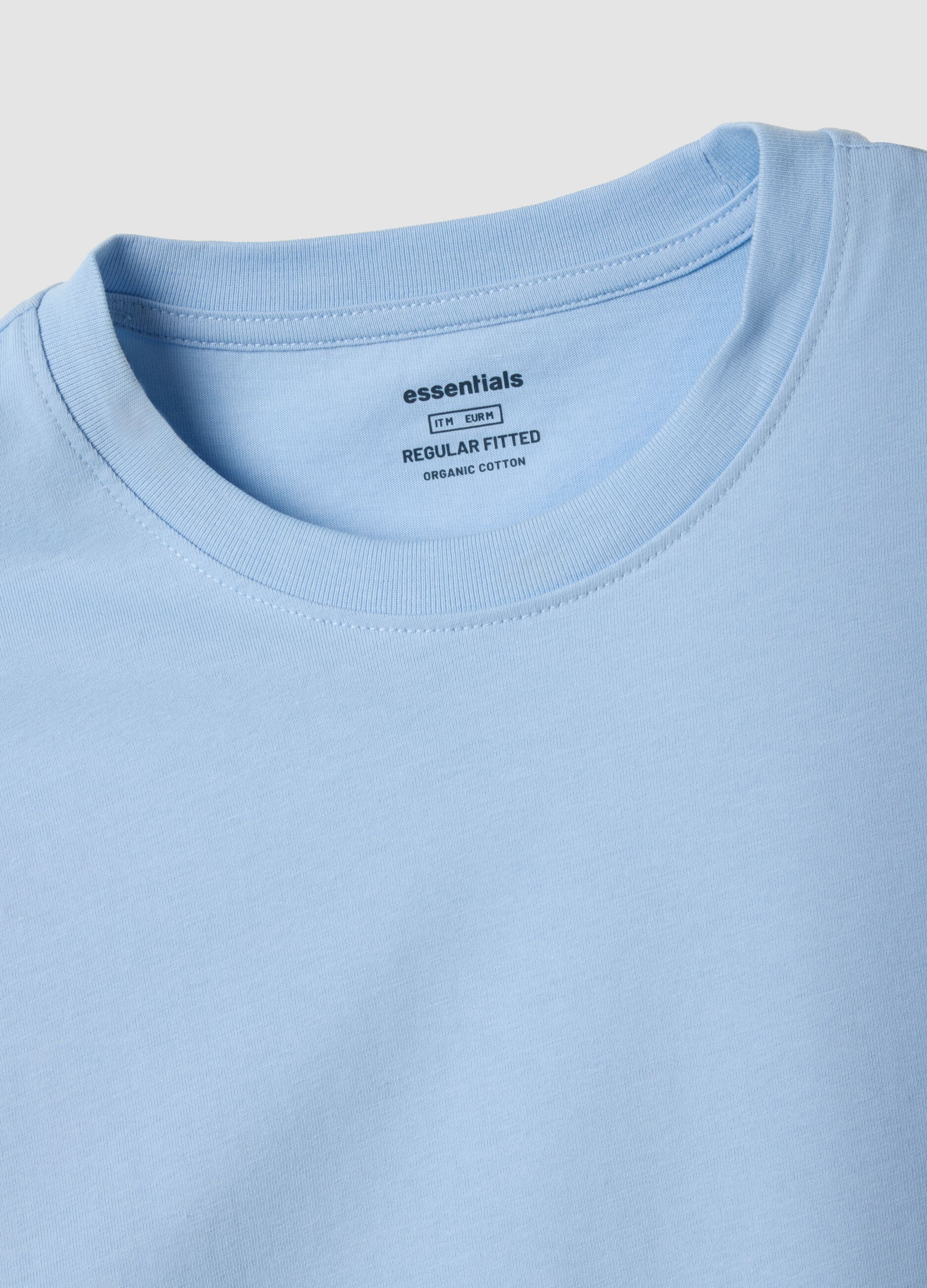 Sky blue pure cotton T-shirt