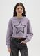 Girls' purple pure cotton sweatshirt regular fit with print_0