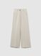 Pantaloni beige regular fit a coste_0