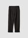 Brown regular-fit formal trousers in stretch viscose_0