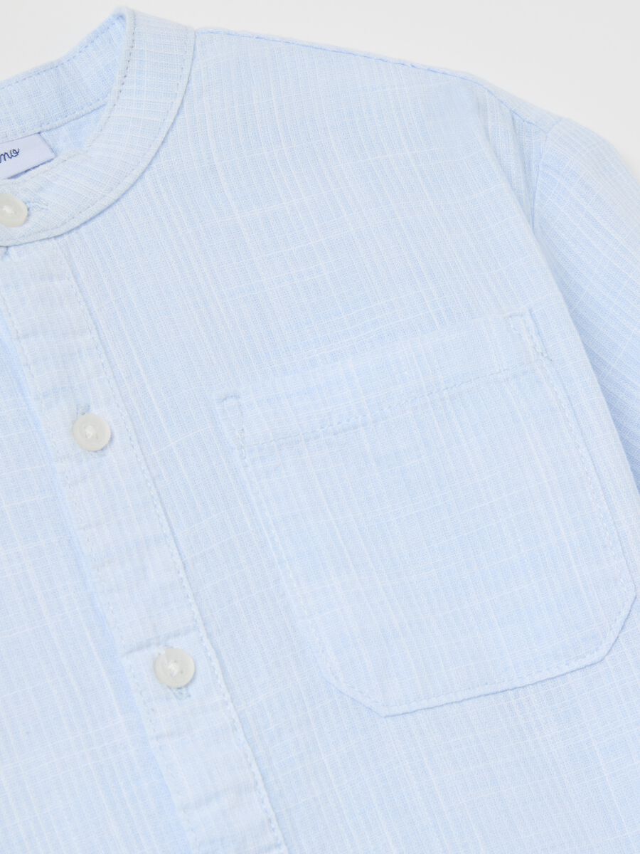 Cotton shirt with mandarin collar and pocket_2