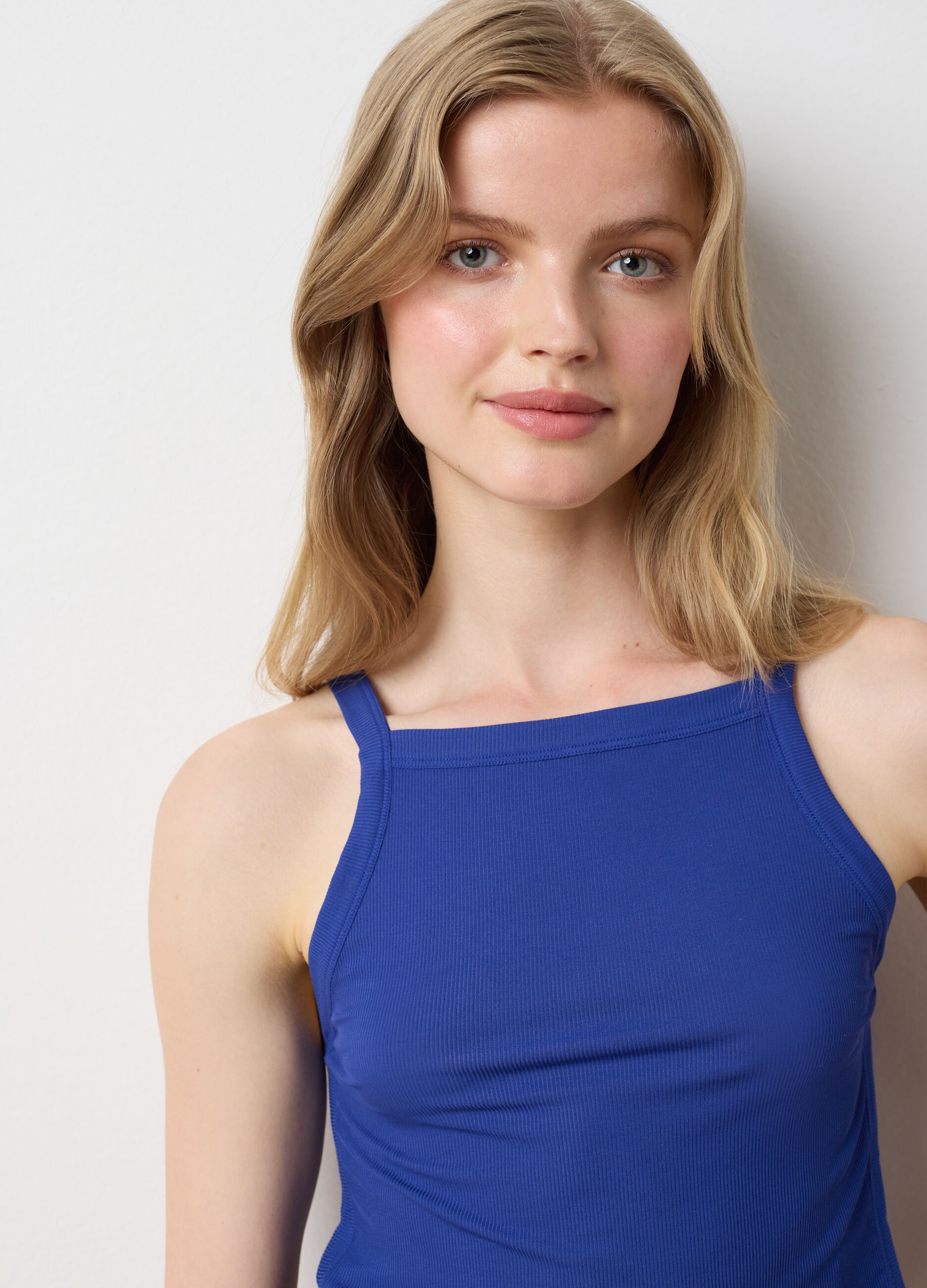 Top Blue Modal Stretch Tank Top