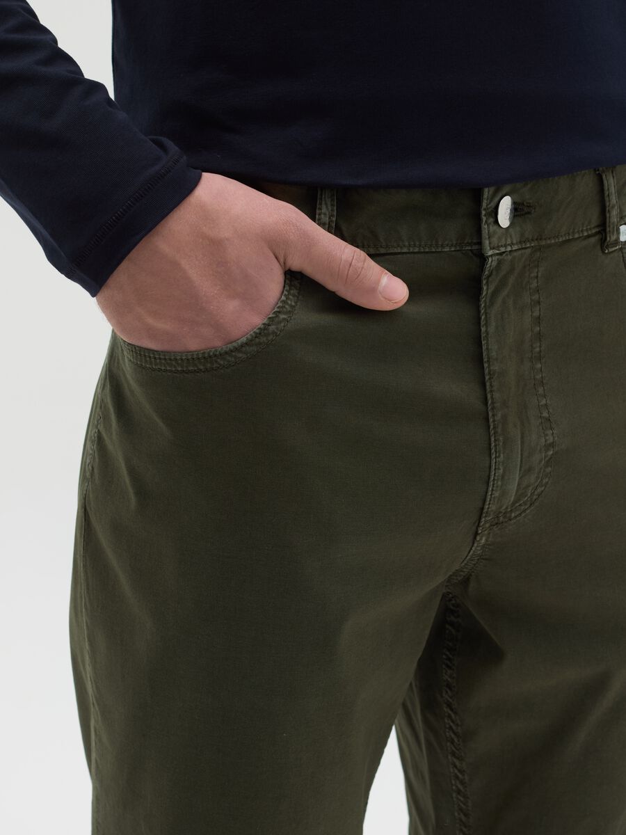 Slim-fit trousers in cotton poplin_2