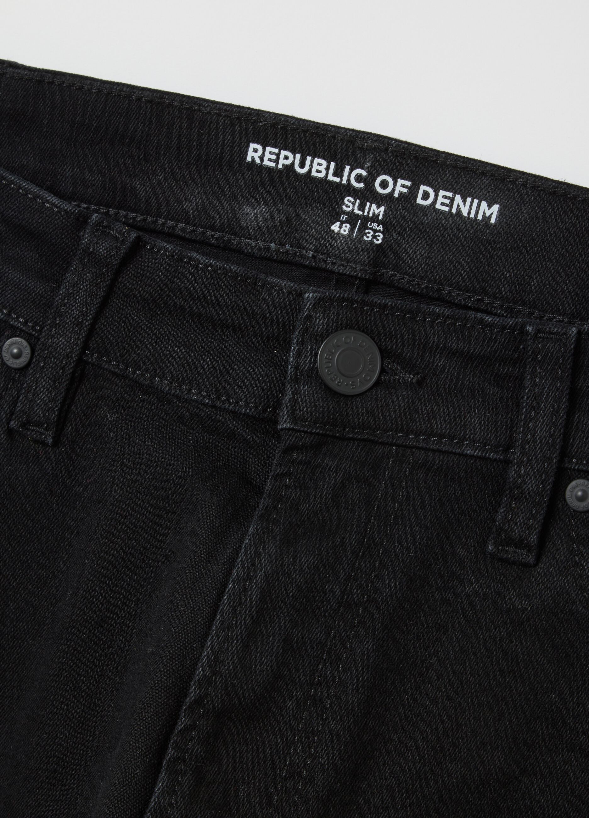 Black slim fit jeans in stretch denim