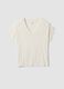 White stretch viscose T-shirt, regular fit_4
