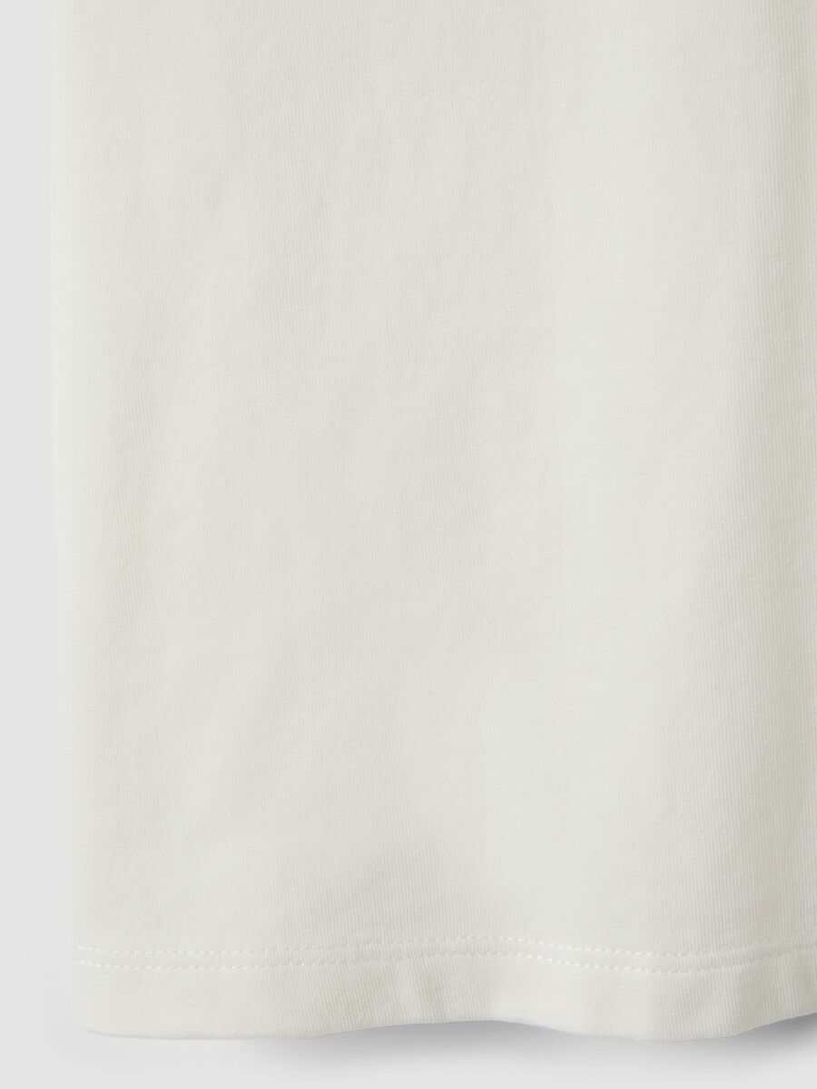 White stretch cotton t-shirt with frills for girls_3