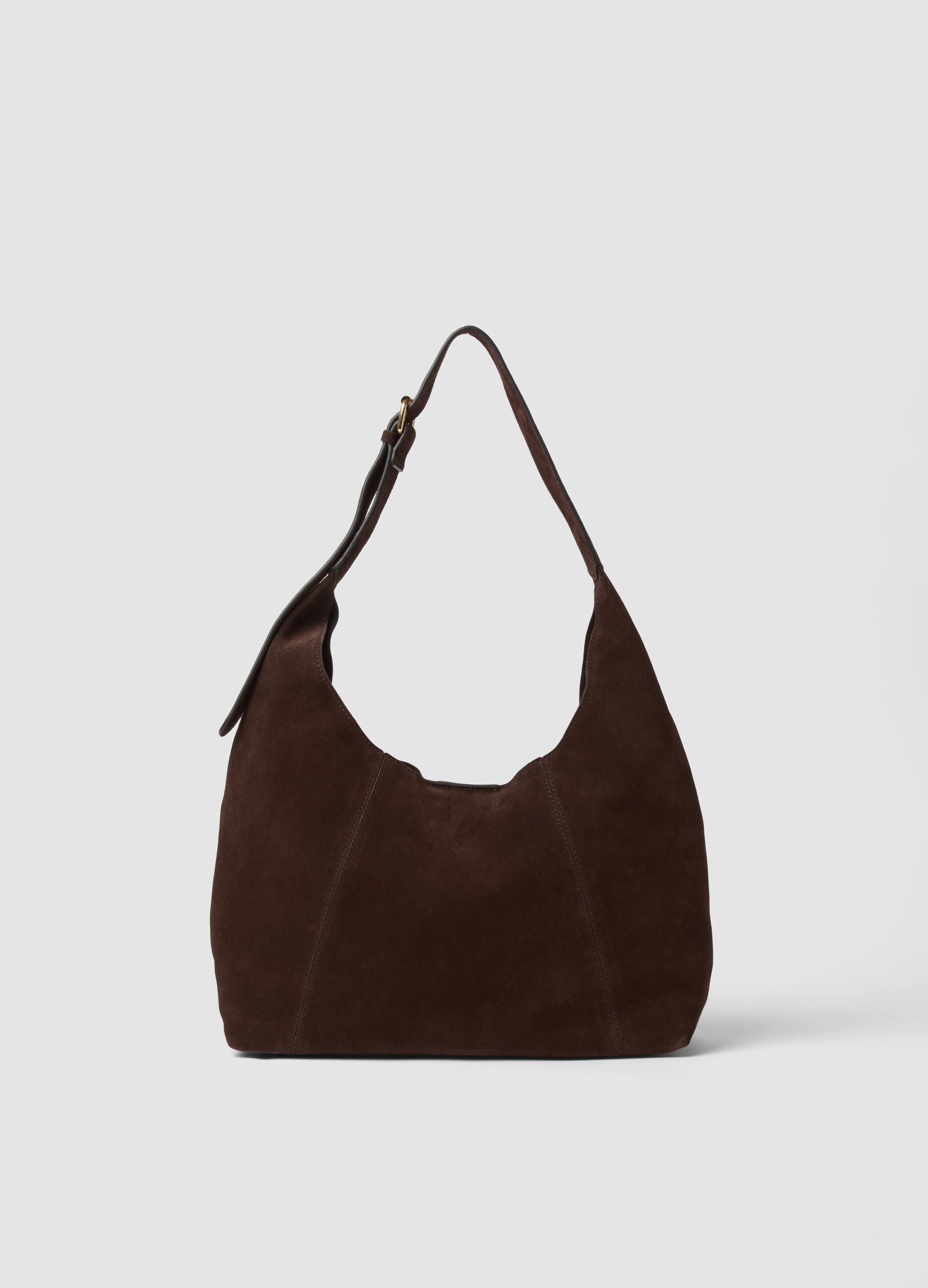 Borsa marrone in vera pelle a spalla