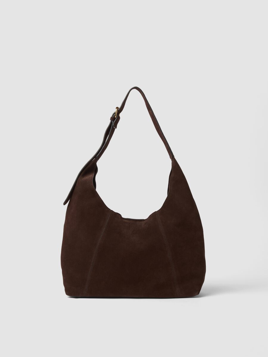 Borsa marrone in vera pelle a spalla_0