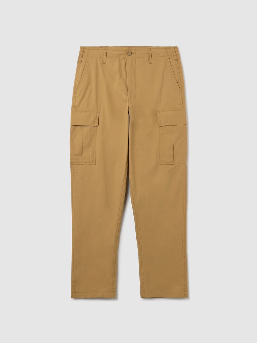 Beige cargo trousers in cotton_4