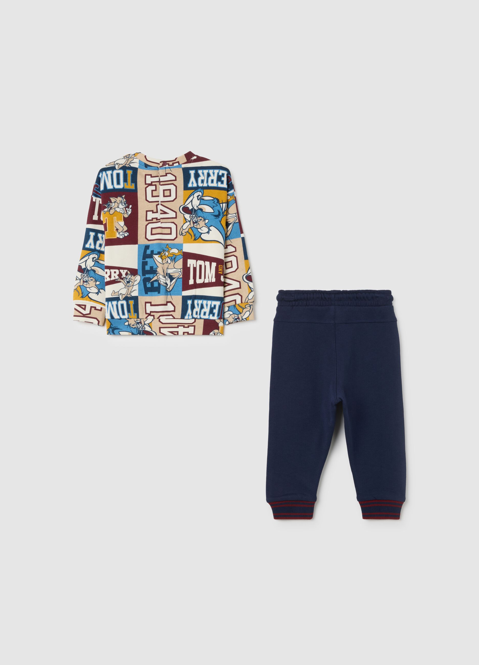 Children's multicolor cotton sweatshirt and trouser set