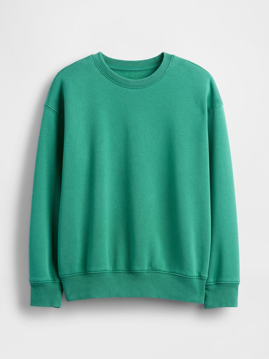 Green Cotton Crew Neck Sweatshirt_4
