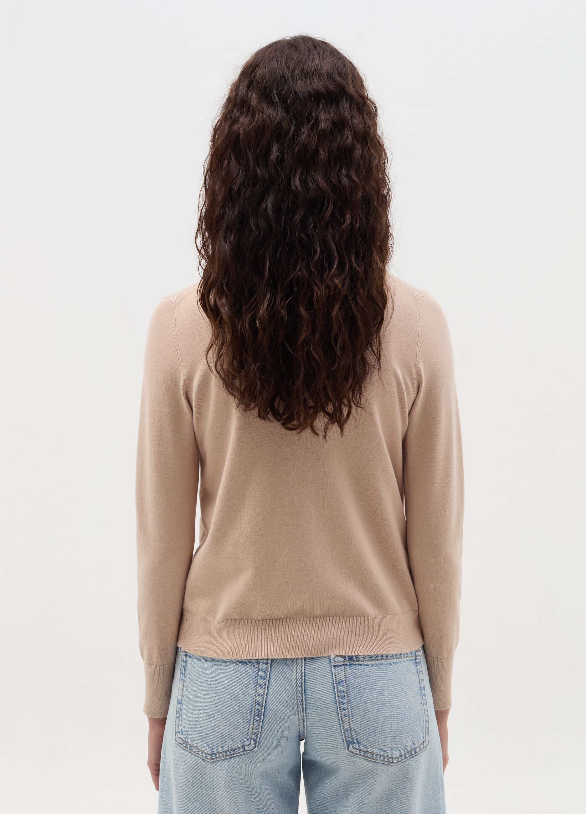 Cardigan with round neckline