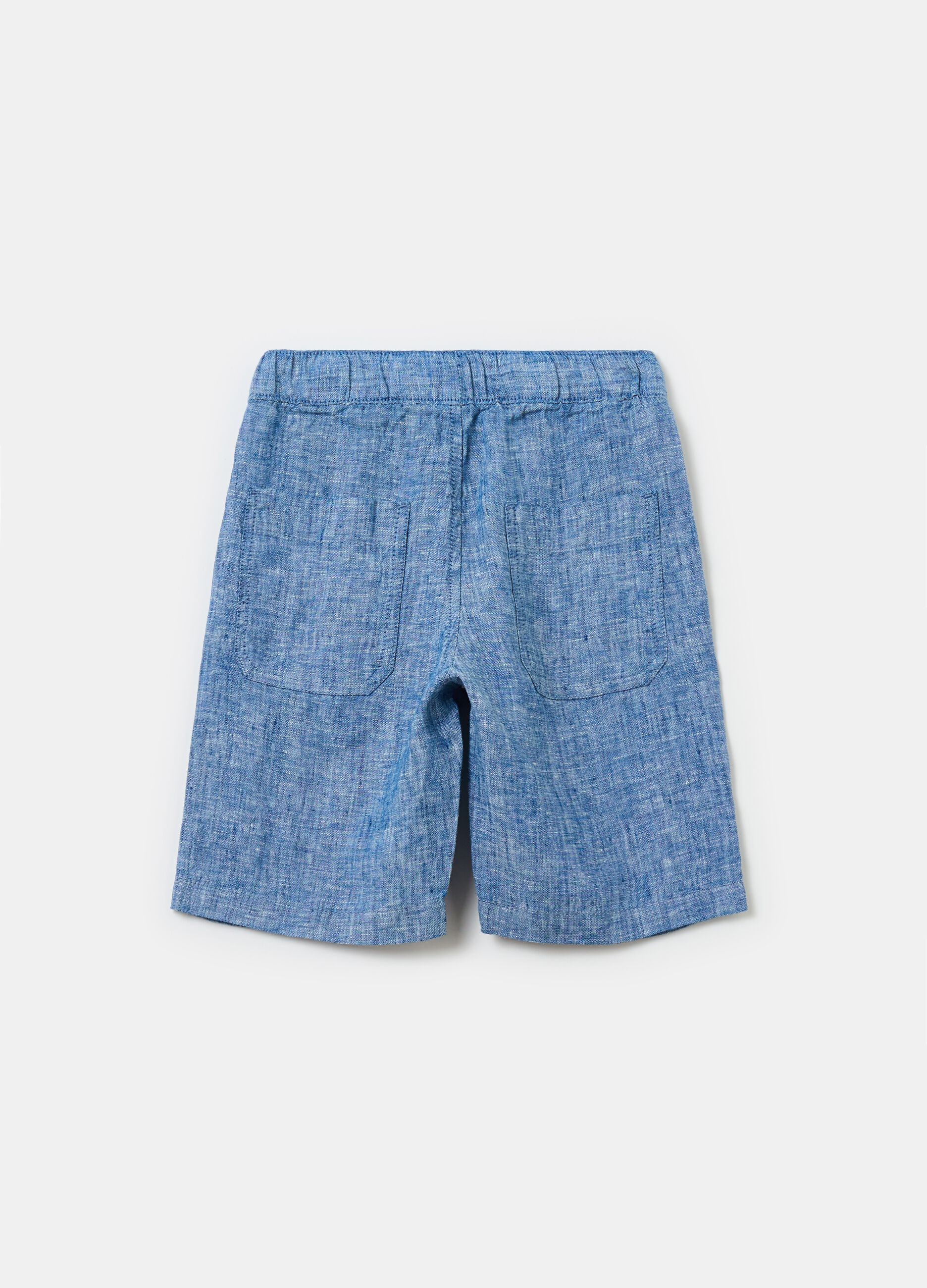 Linen Bermuda shorts with pockets