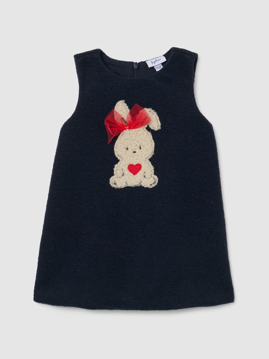 Abito nero senza maniche da bimba con ricamo_0