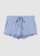 Sky blue pure cotton shorts with ruffles_4