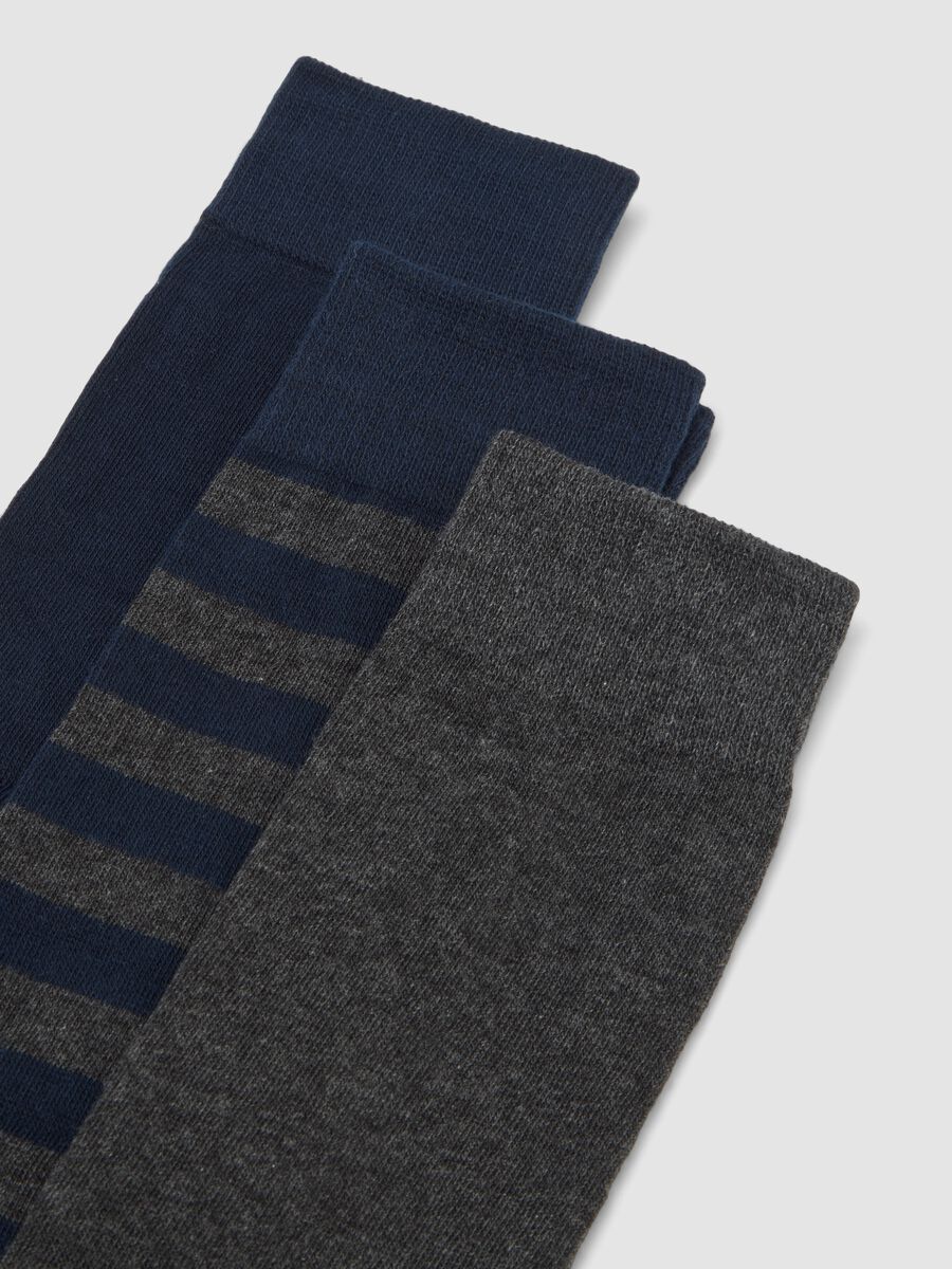 Pack of five multicolour long socks in stretch organic cotton_2