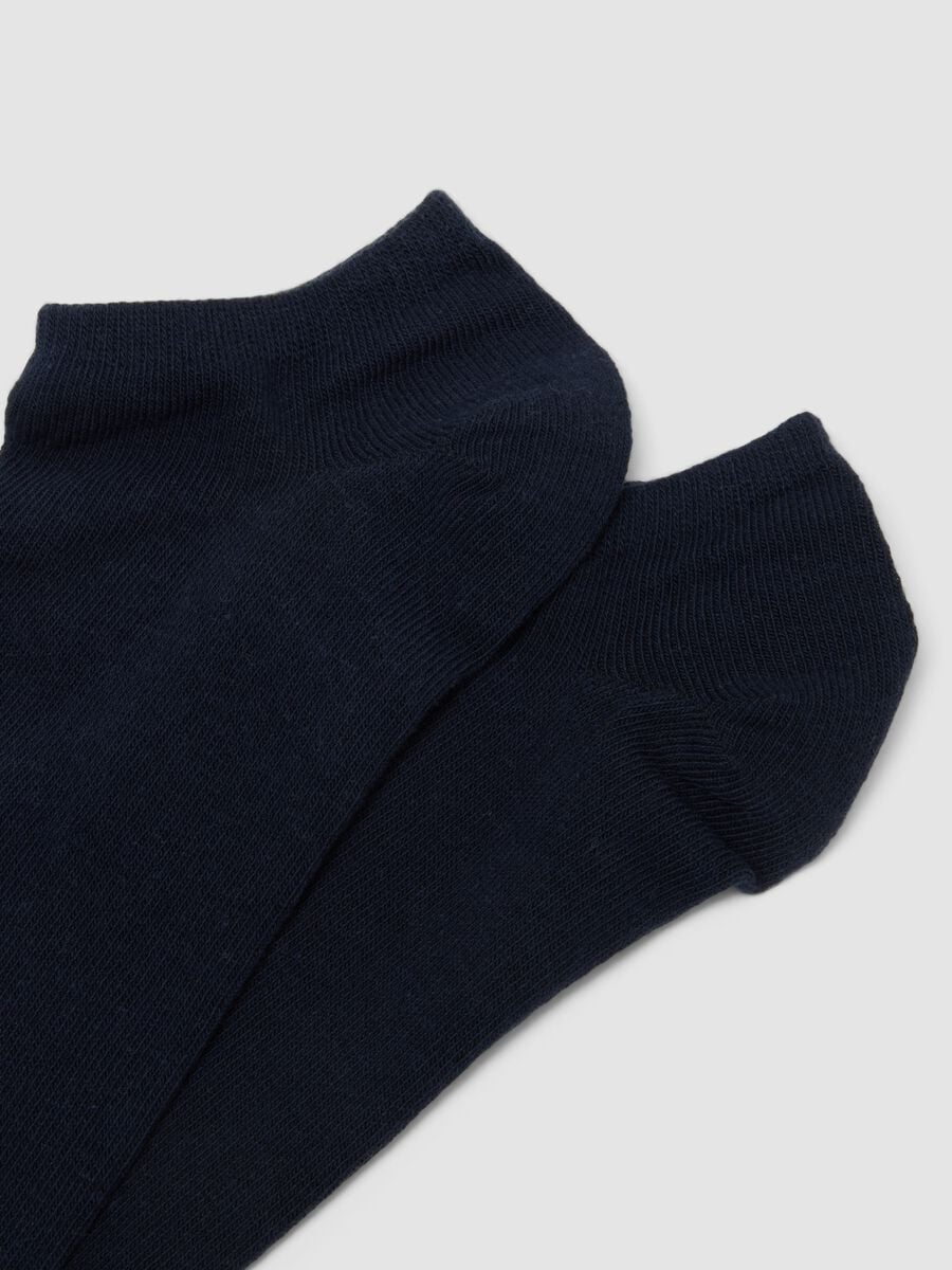 Tripack di calze alla caviglia blu in cotone organico elasticizzato_1