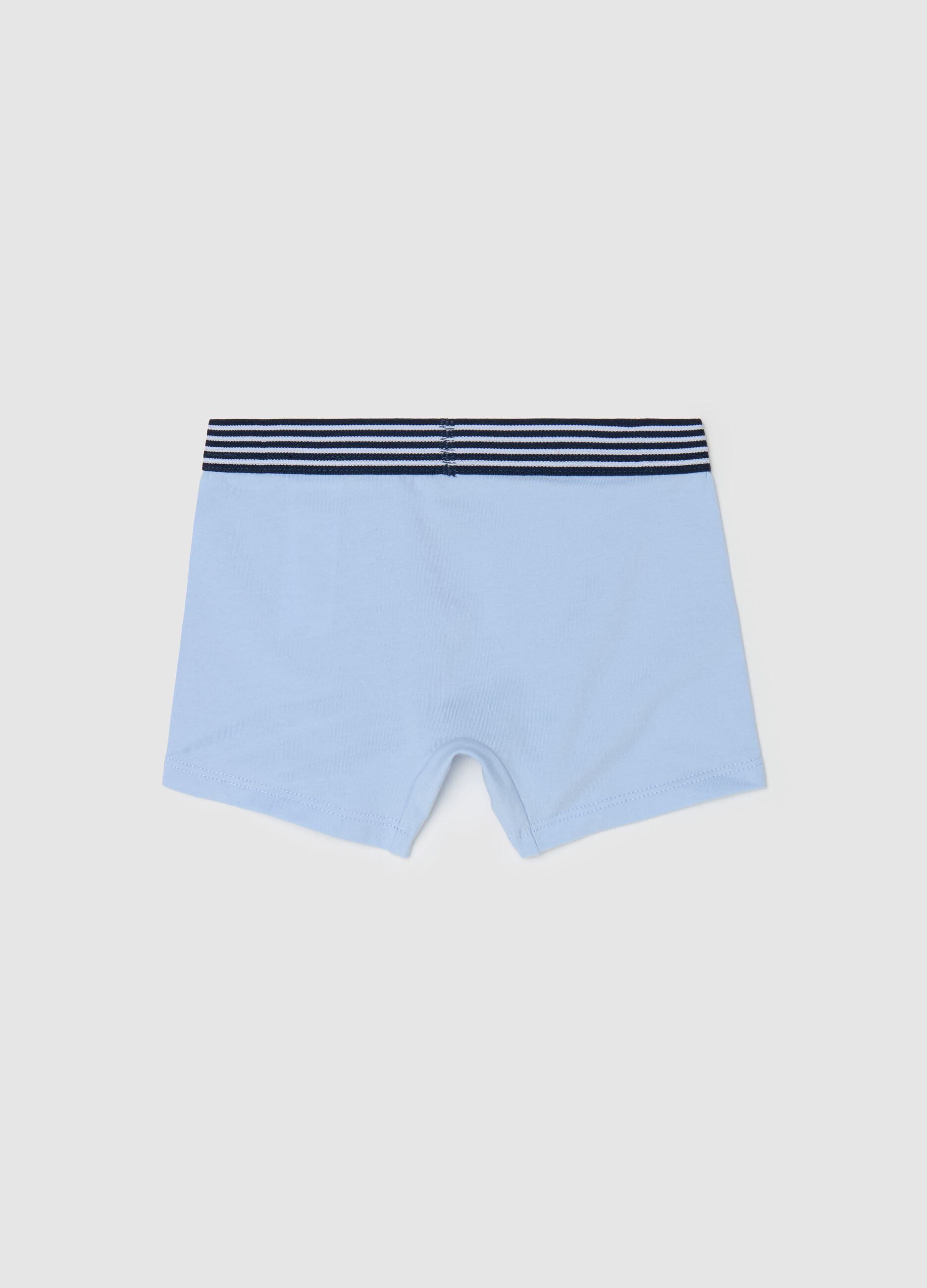 Stretch cotton boxer shorts with striped detail.