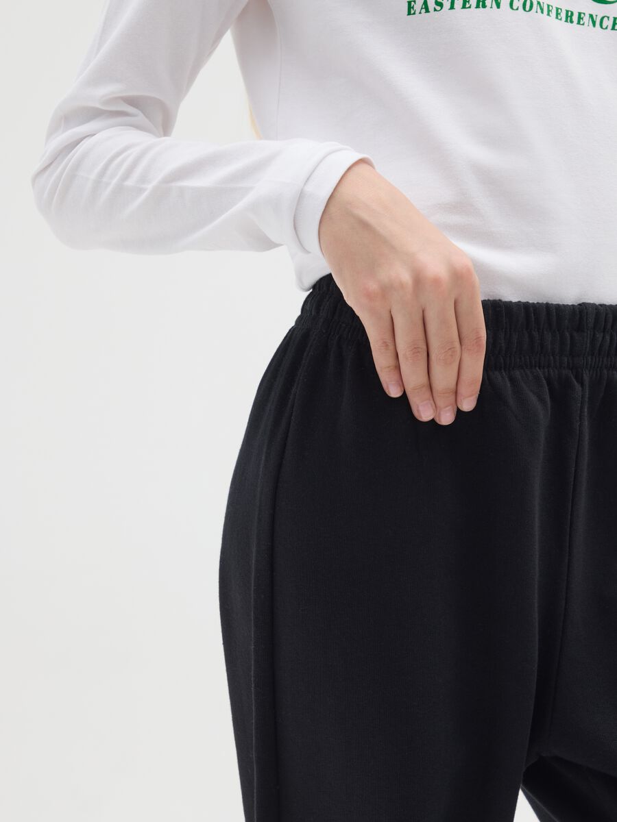 Black Cotton Jogger Trousers_2