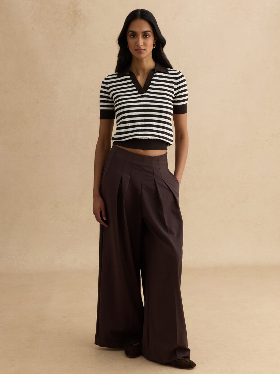 Maglione in misto cotone a righe multicolor regular fit_1