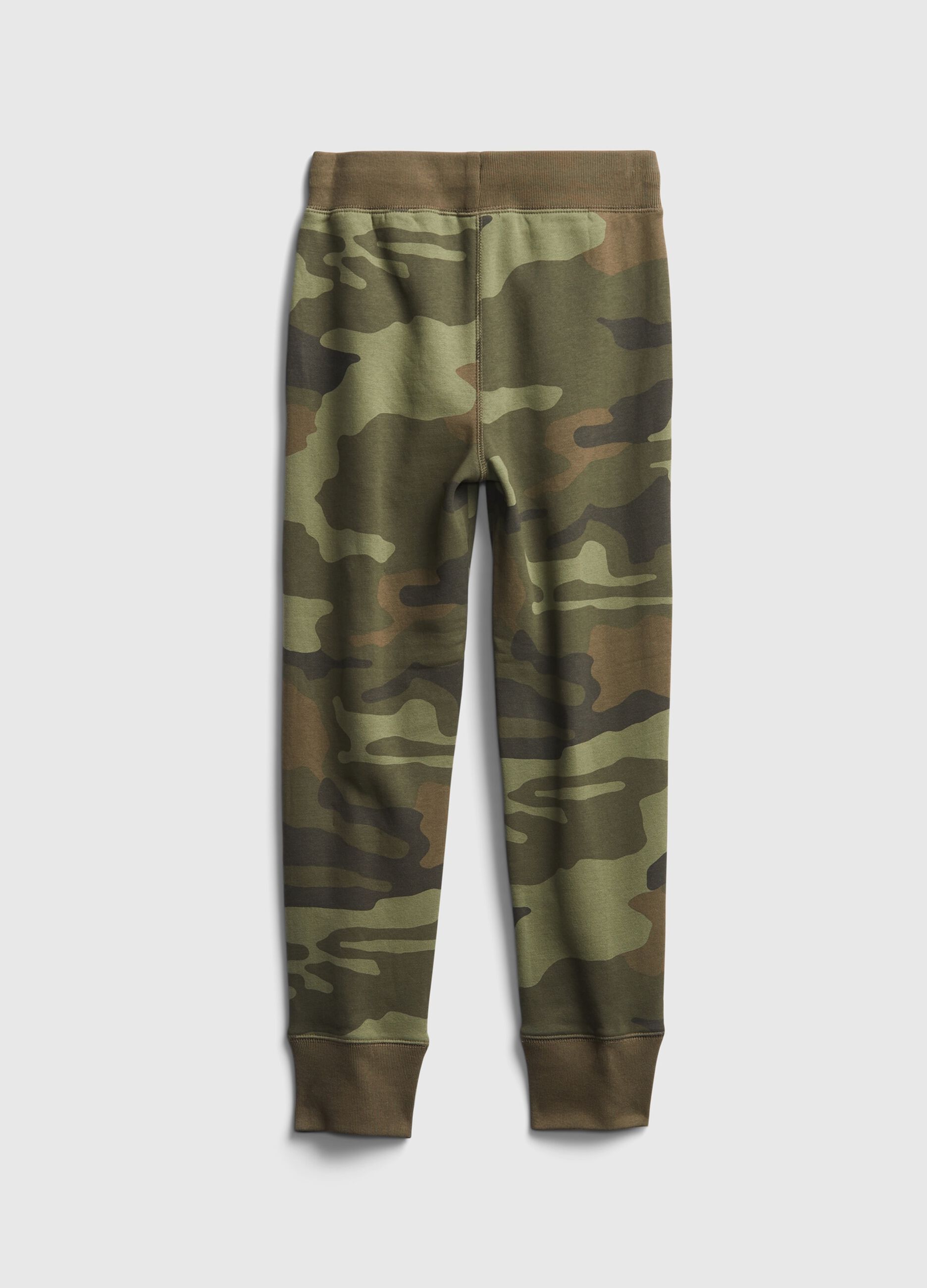 Plush camo joggers with embroidered logo
