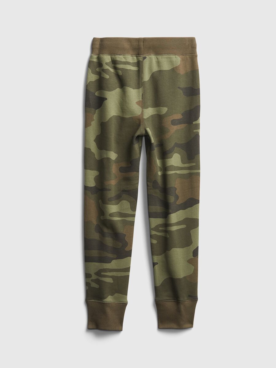 Joggers in felpa camouflage con ricamo logo_1