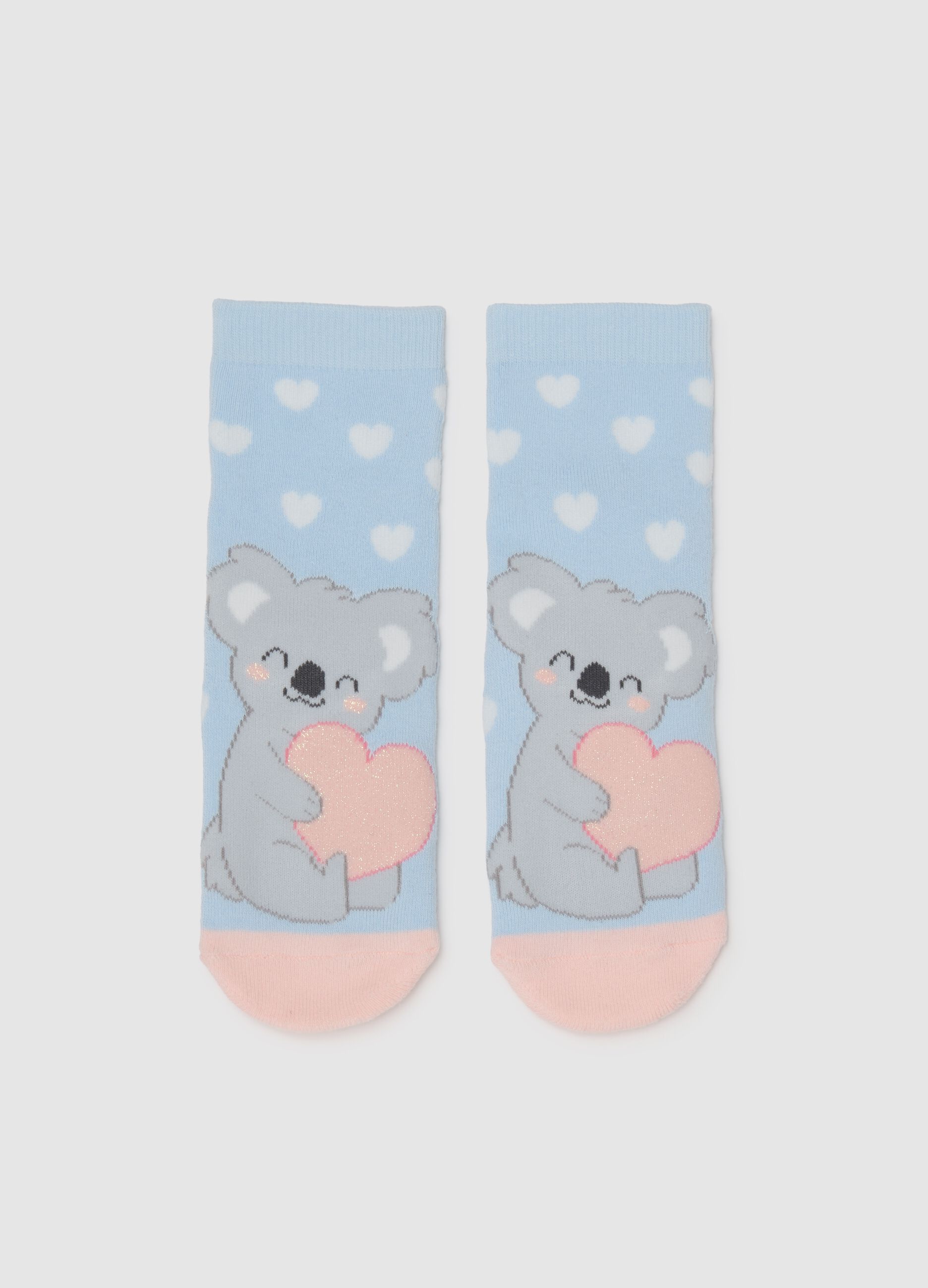 Girls' Multicolour Cotton Non-slip Socks