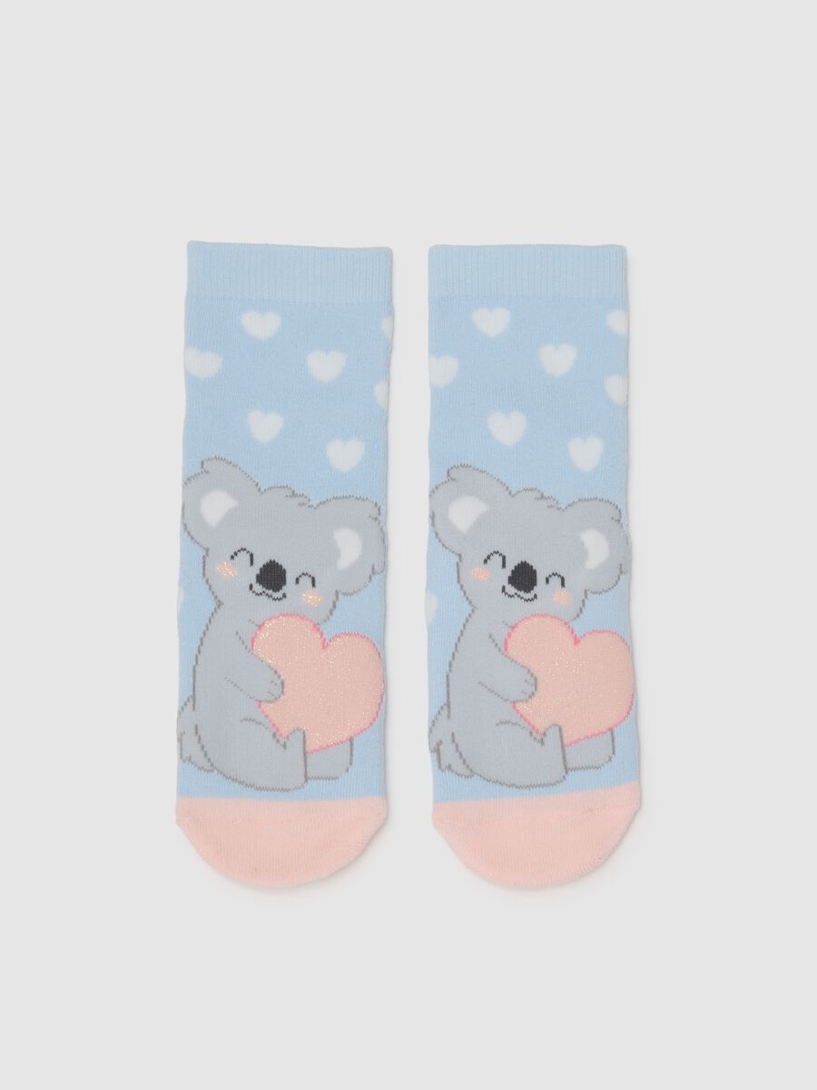 Girls' Multicolour Cotton Non-slip Socks_0