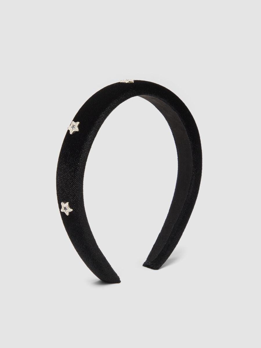 Black headband with applied star details for girls_0
