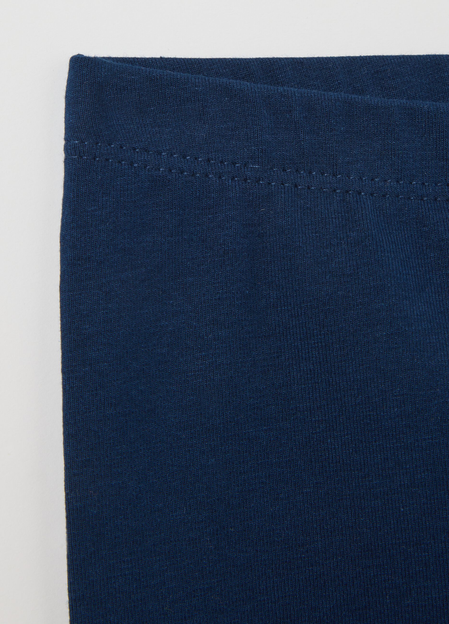 Leggings da bambina in cotone elasticizzato blu regular fit