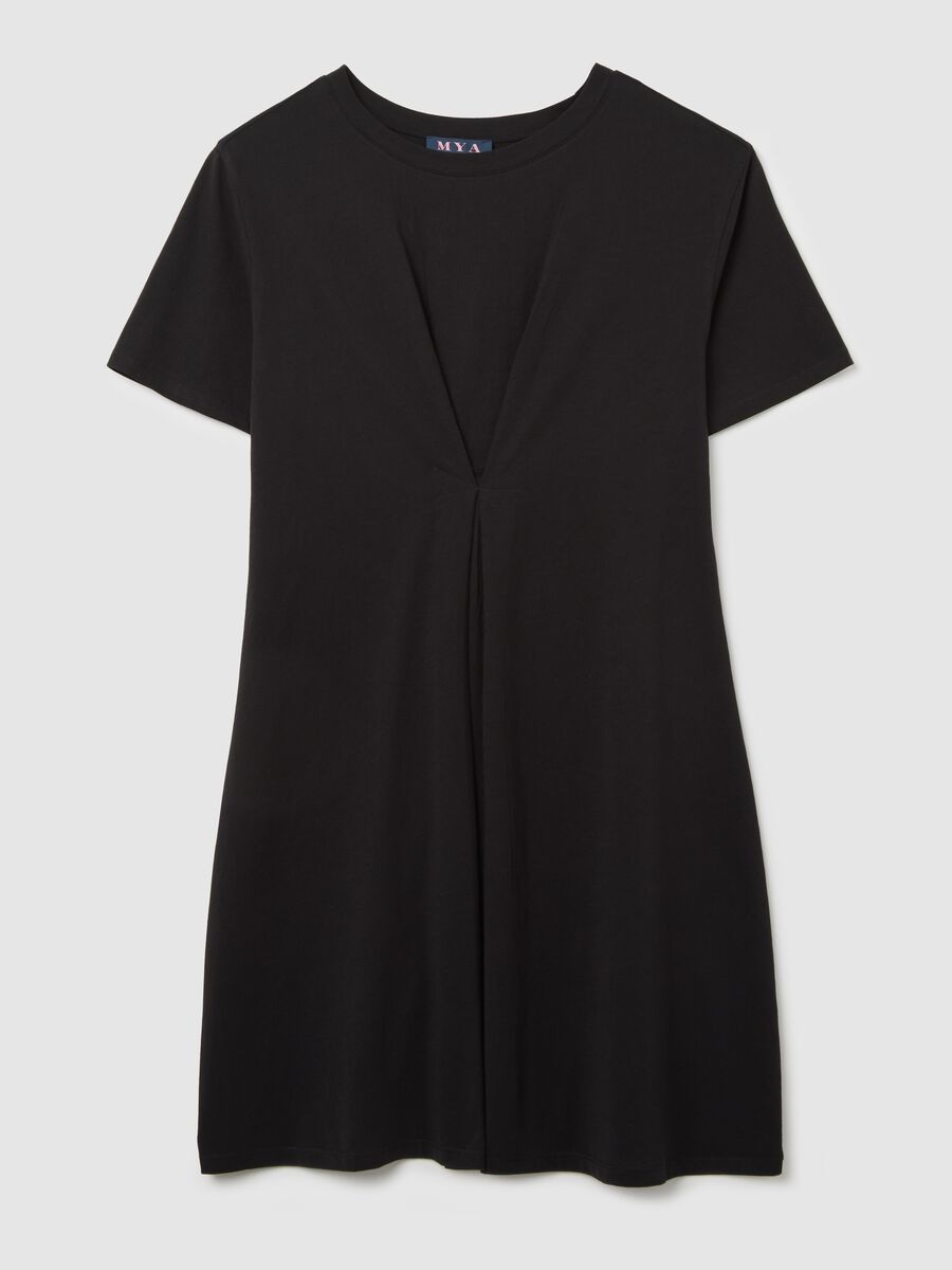 Curvy black dress in cotton_4