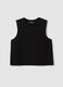 Black cotton-blend tank top_0