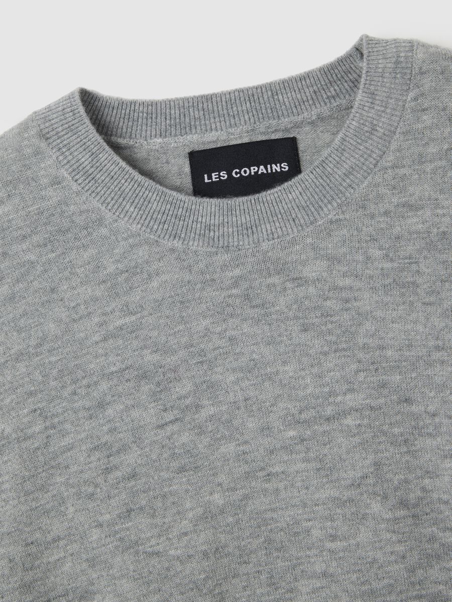 Maglione in pura lana grigio regular fit_1