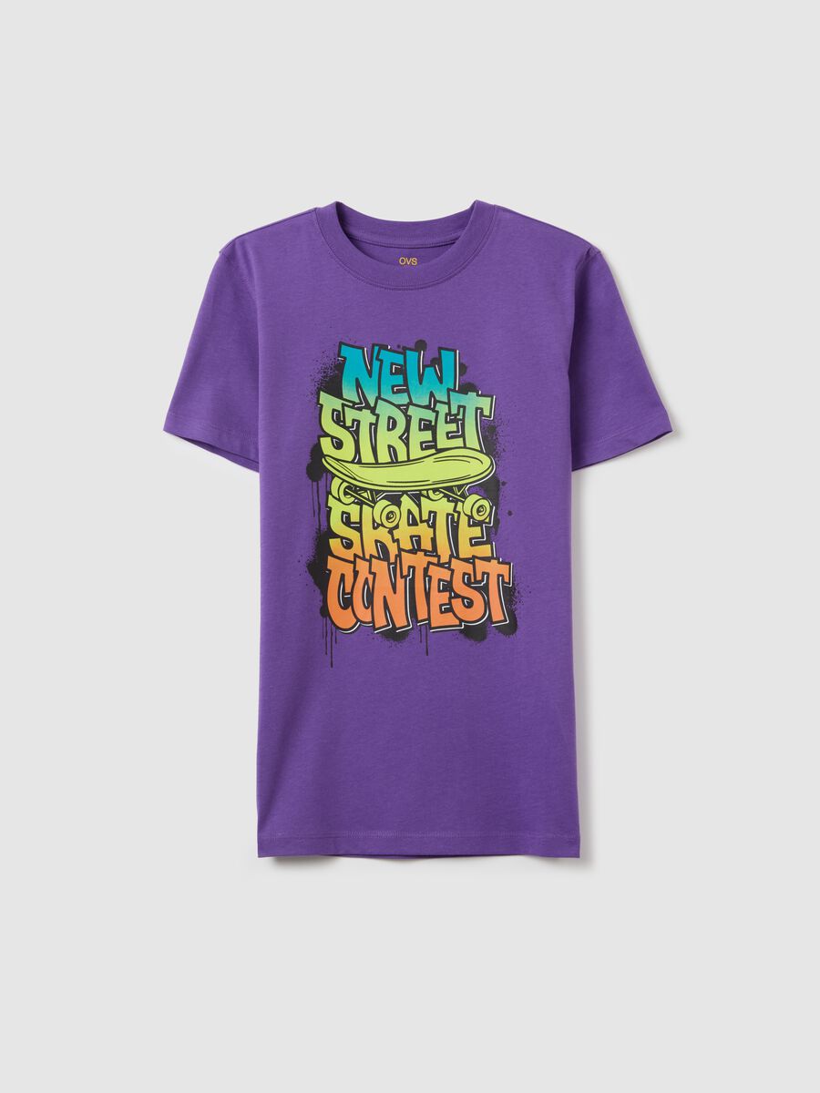 T-shirt in cotone con stampa "New Street Skate Contest"_0