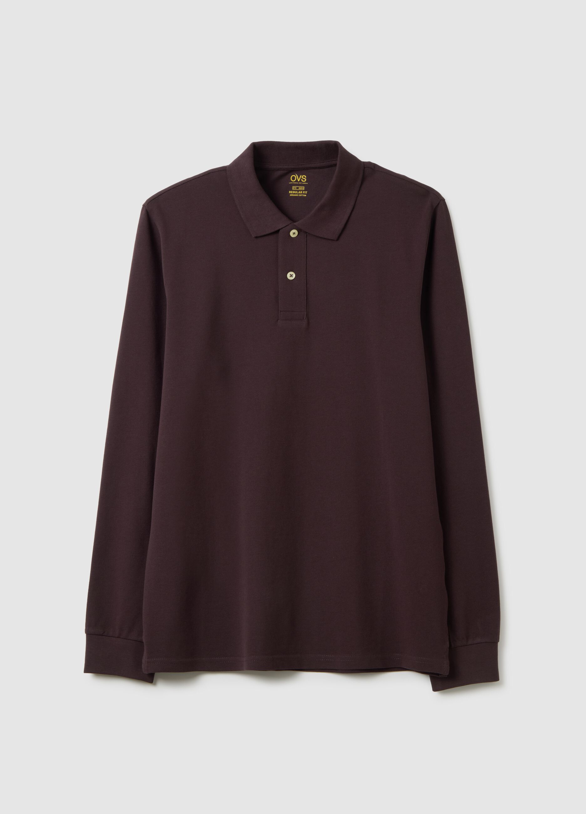 Polo in puro cotone marrone regular fit