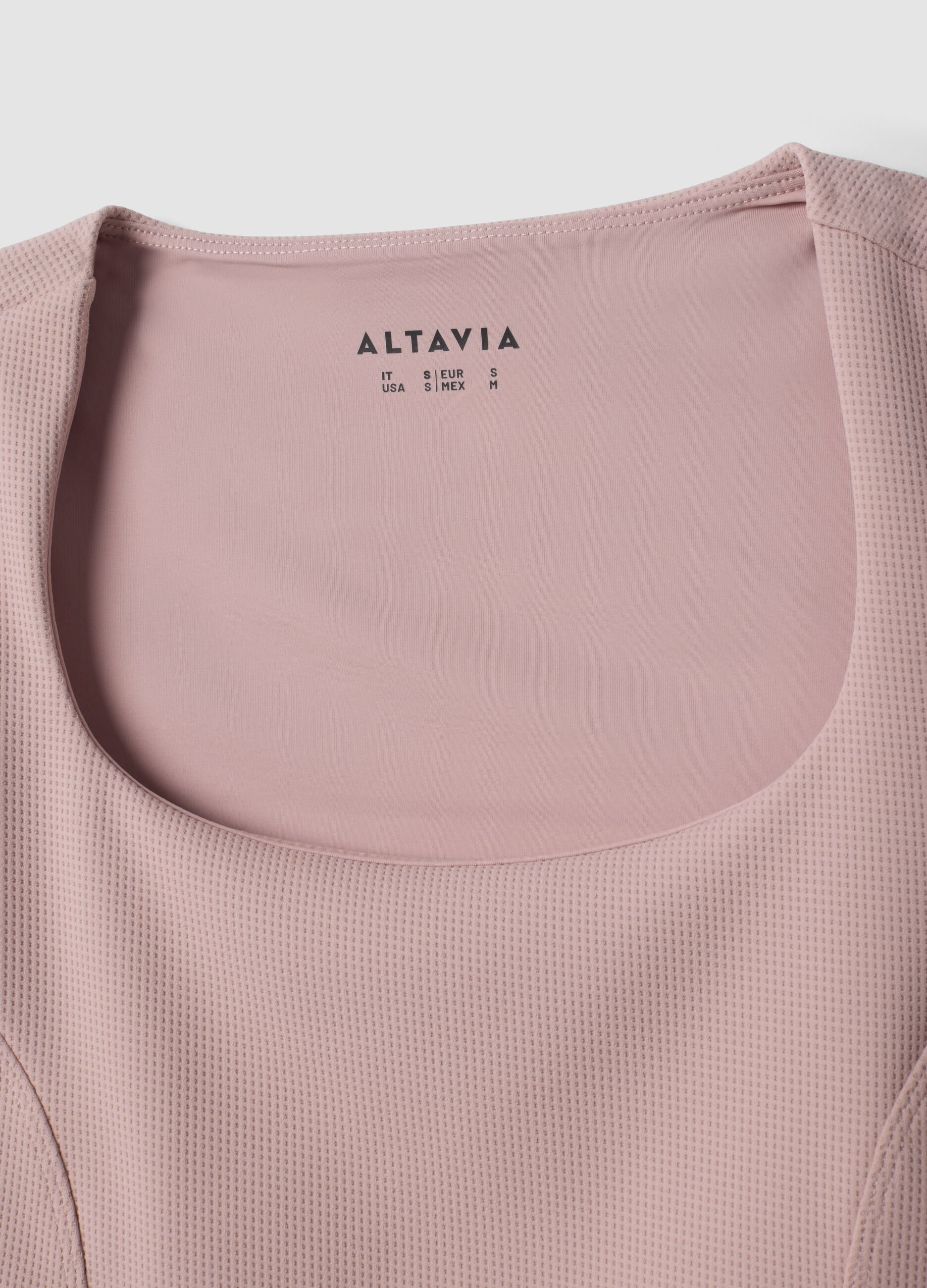 Top rosa crop in tessuto elasticizzato traspirante ALTAVIA STUDIO