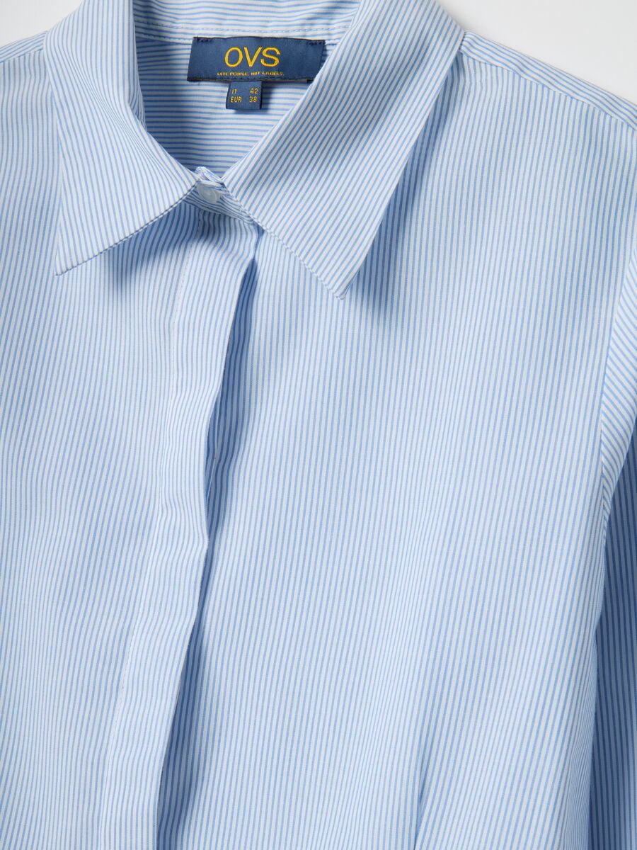 Multicolour striped cotton blend slim-fit shirt with classic collar_5