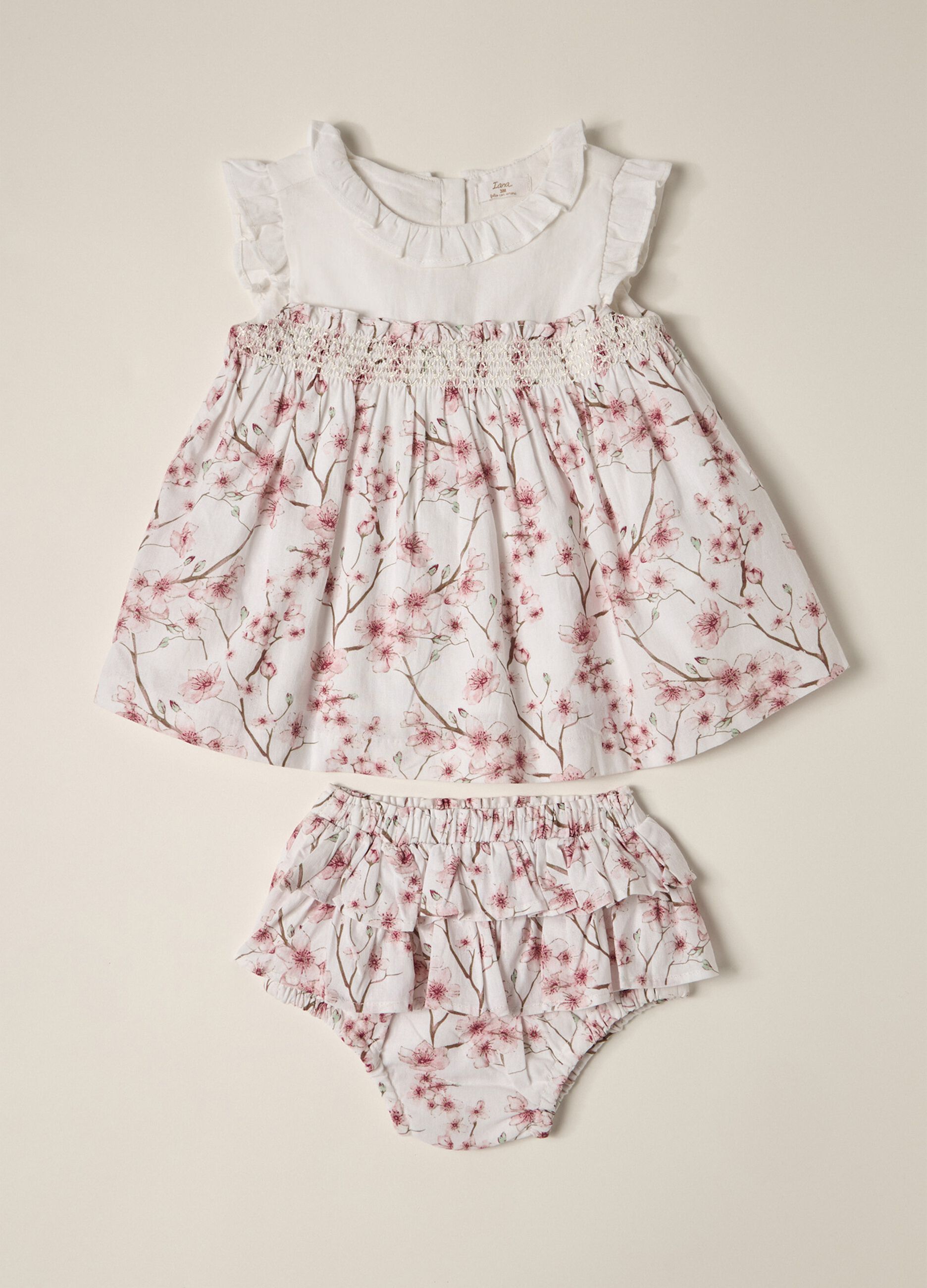 Set newborn dress + shorts in pure cotton IANA