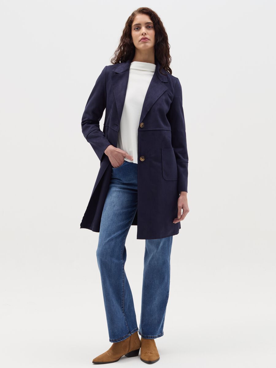 Long suede jacket with buttons_1