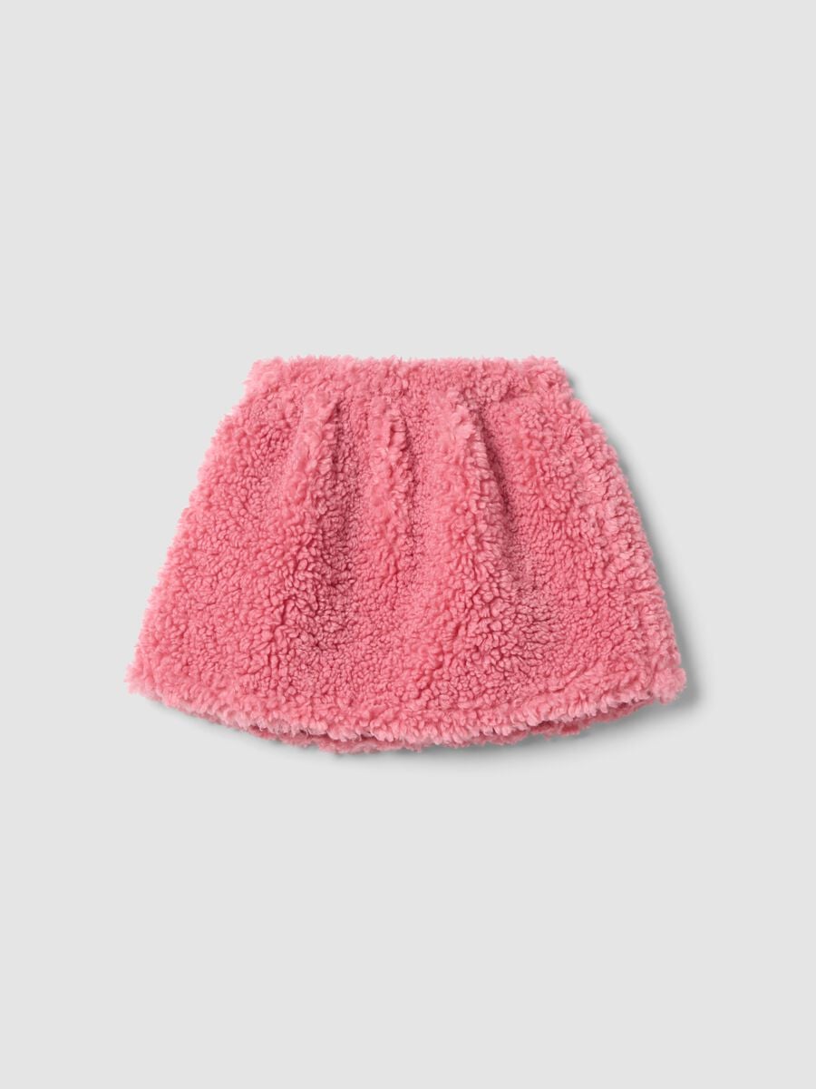 Gonna rosa effetto teddy con vita elasticizzata_0