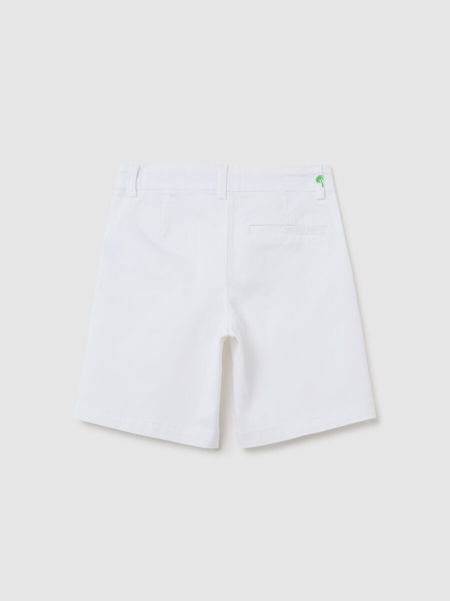 White Stretch Cotton Shorts OVS Kids_1