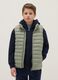 Gilet Ultralight imbottito verde da ragazzo regular fit con cappuccio_0