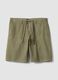 Green linen and cotton-blend chino shorts_4
