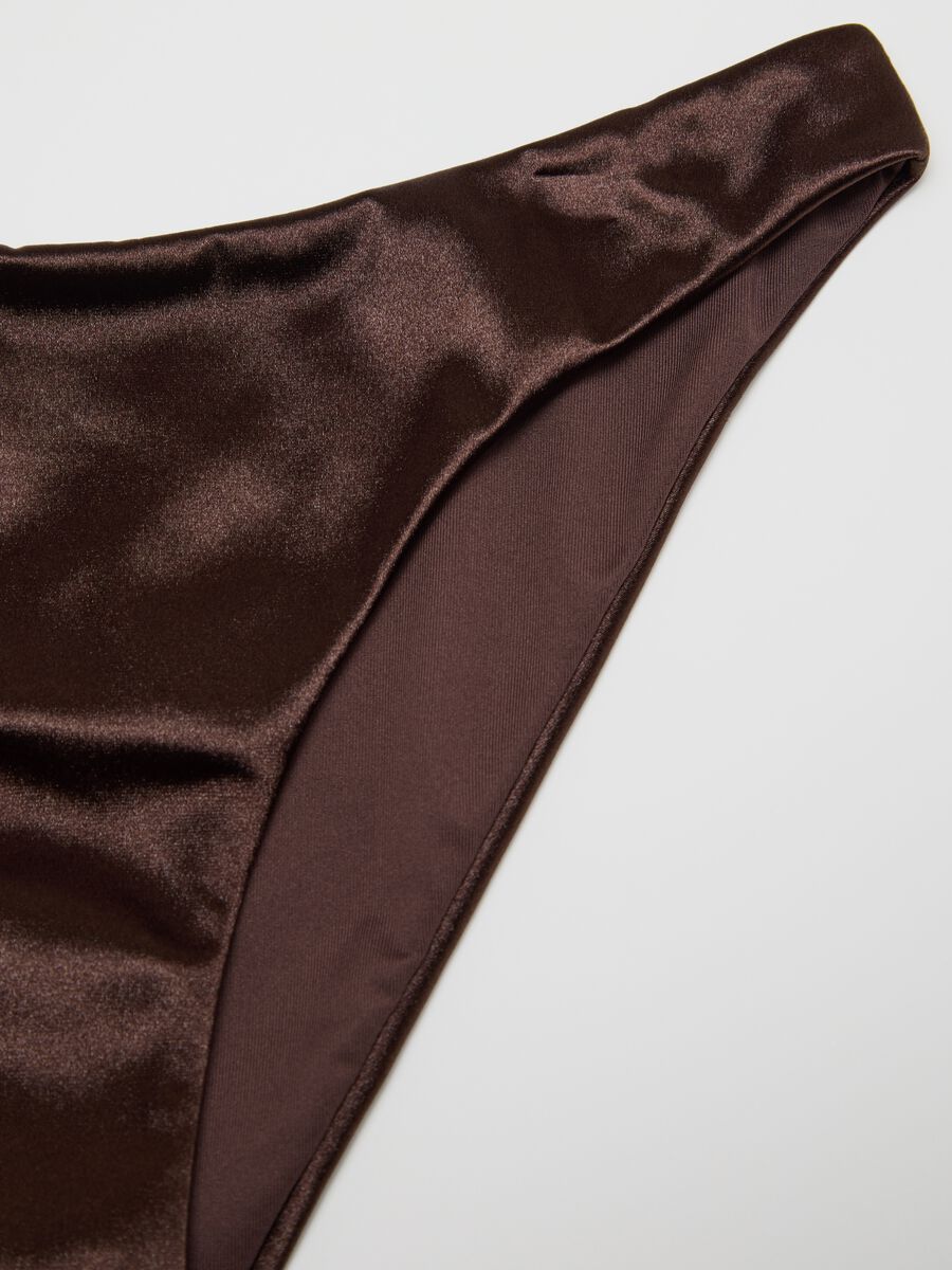 Brown satin-effect bikini briefs_5