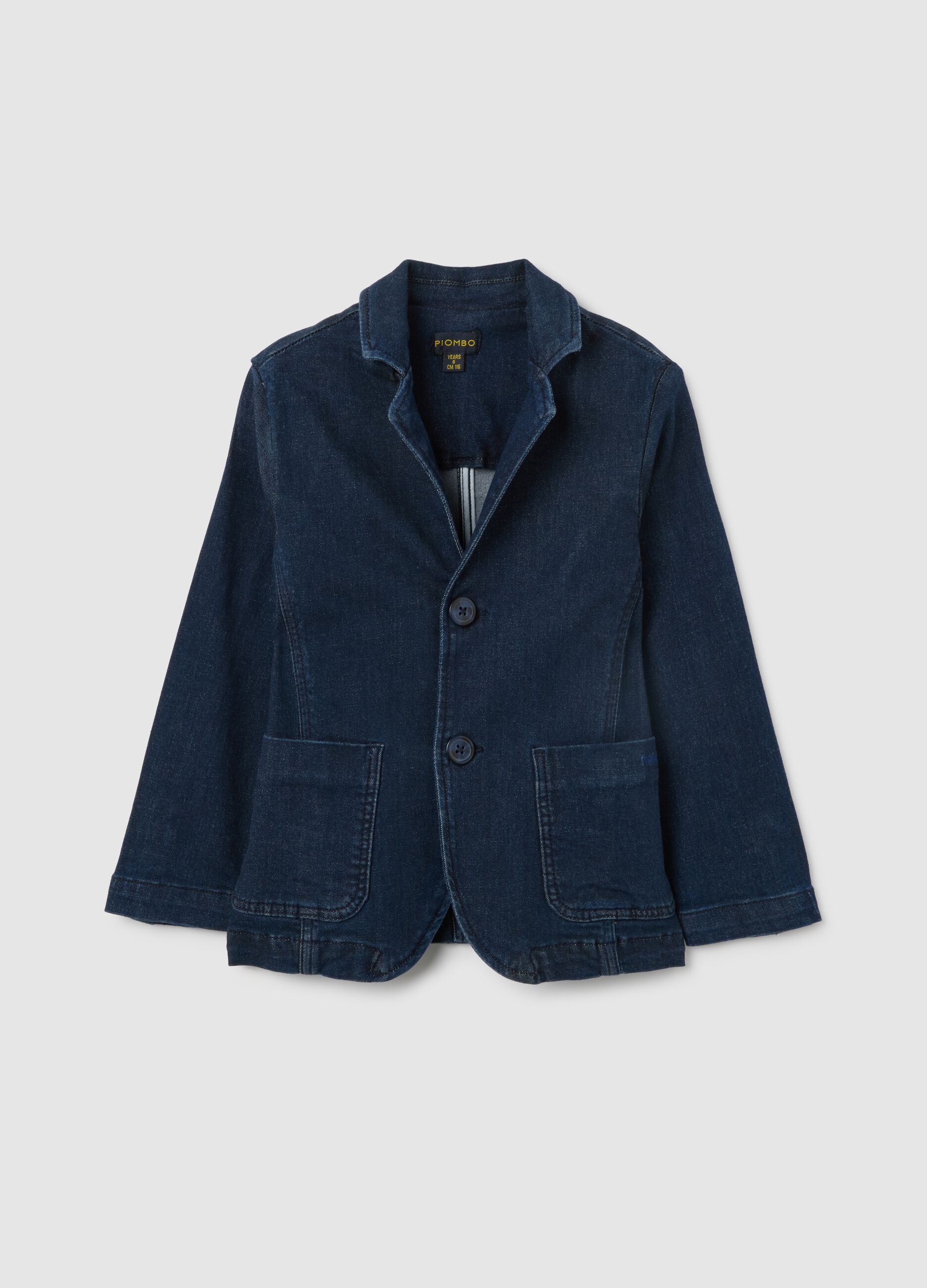 Kids' Regular Fit Blue Denim Blazer