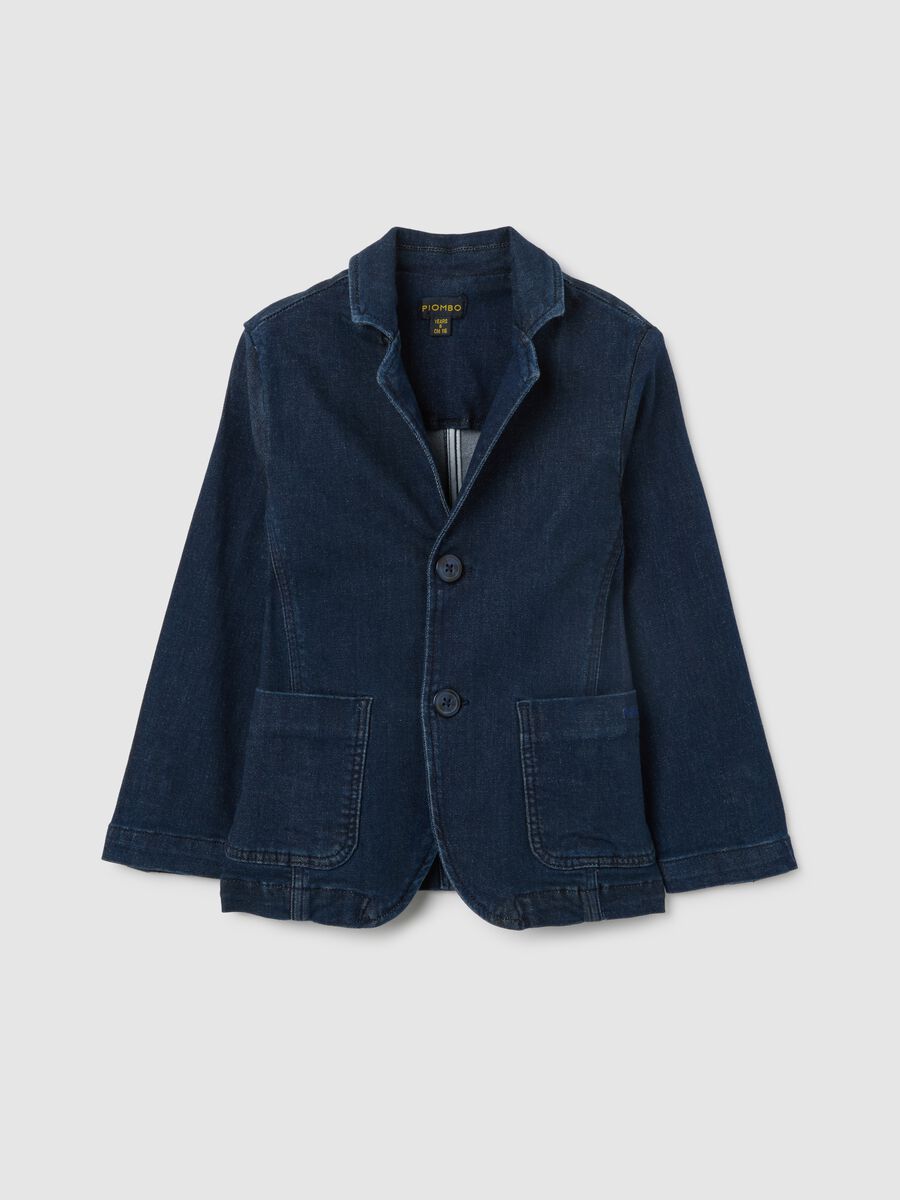 Kids' Regular Fit Blue Denim Blazer_3