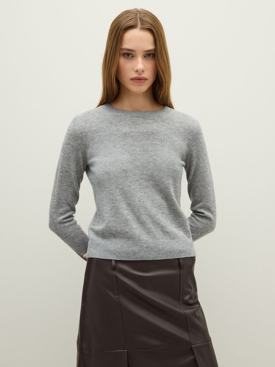 Grey Pure Wool Sweater Regular Fit_1