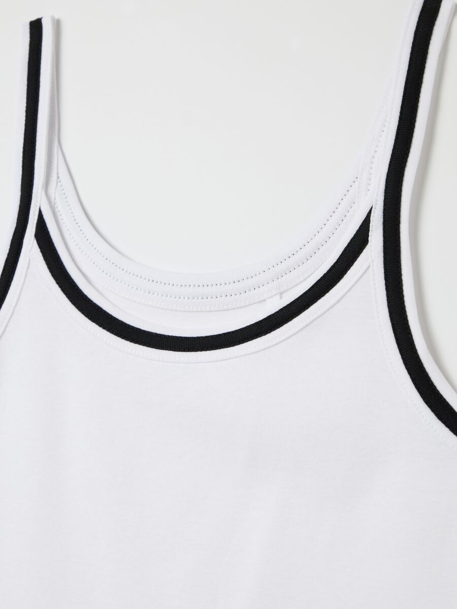 White Cotton Tank Top by Ovs_5